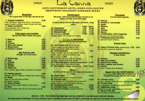 La Canna Food Menu